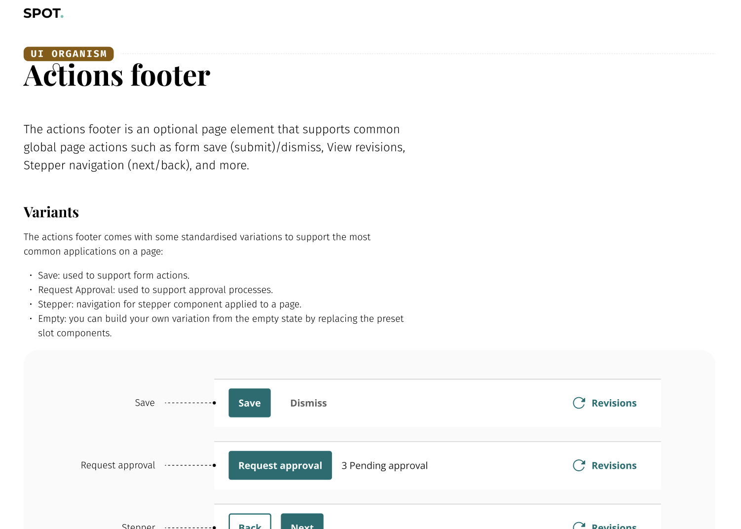 Example of documentation for a page element.